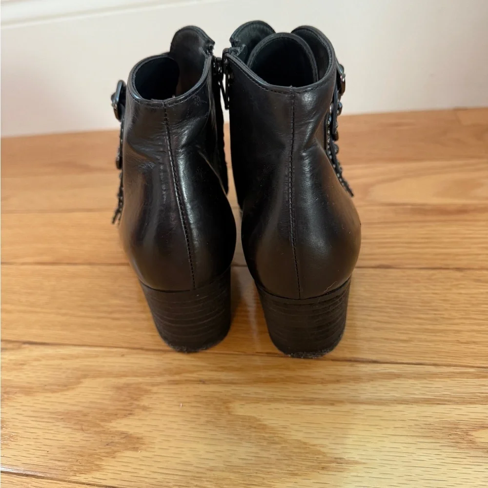 Like New Paul Green Soho Studded Buckle Booties Black
